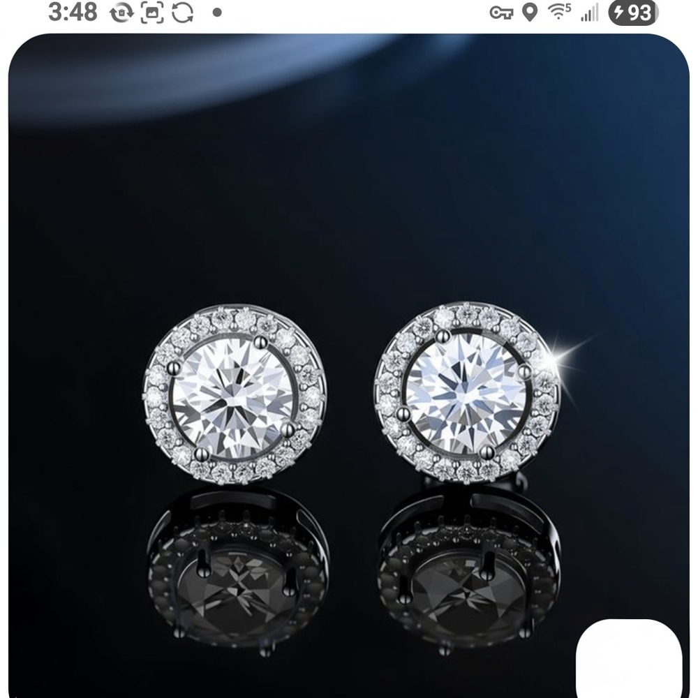 Sparkling Silver Halo Earrings